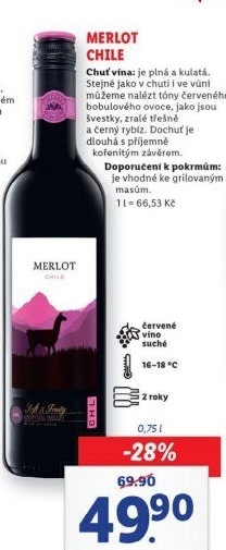 Víno Merlot Chile Cimarosa - Lidl akcniletaky.com