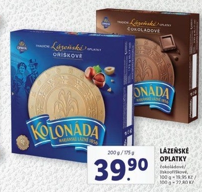 Lázeňské oplatky Kolonáda Opavia