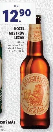 Pivo Mistrův světlý ležák Velkopopovický Kozel