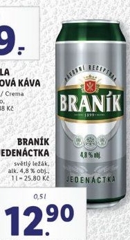 Pivo světlý ležák 11° Jedenáctka Braník