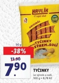 Tyčinky trvanlivé se sýrem a solí Havlík