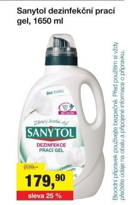 Dezinfekční prací gel Sanytol