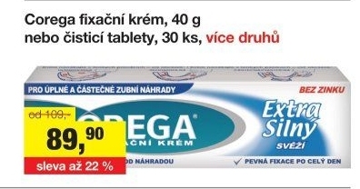 Fixační krém na zubní protézu Corega