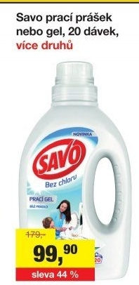 Prací prášek bez chloru Savo