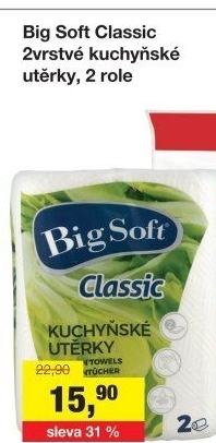 Utěrky kuchyňské 2vrstvé Classic Big Soft