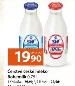 Mléko čerstvé Bohemilk - 3,5% plnotučné