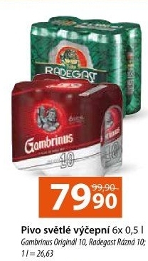 Pivo světlé výčepní Originál 10° Gambrinus