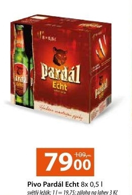 Pivo světlý ležák 11° Echt Pardál