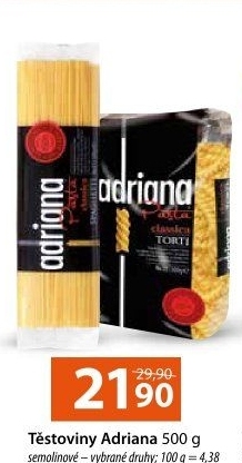 Těstoviny semolinové Adriana