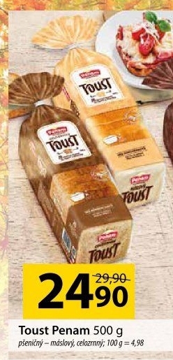 Toustový chléb celozrnný Penam