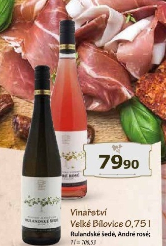 Víno Rulandské šedé Vinařství Velké Bílovice