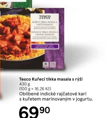 Kuřecí Tikka Masala s rýží basmati Tesco
