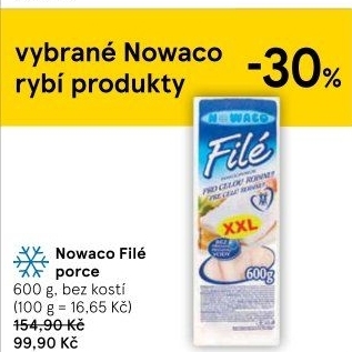 Rybí filé bez kosti mražené Nowaco