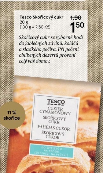 Skořicový cukr Tesco