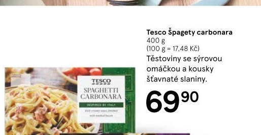 Špagety Carbonara Tesco