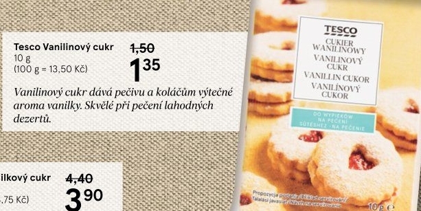 Vanilínový cukr Tesco