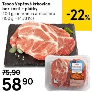 Vepřová krkovice bez kosti Tesco