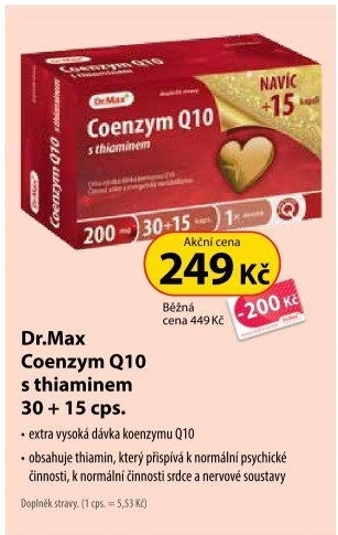 Doplněk stravy Coenzym Q10 s thiaminem Dr.Max