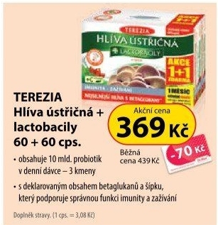 Doplněk stravy Hlíva ústřičná + lactobacily se šípkem Terezia