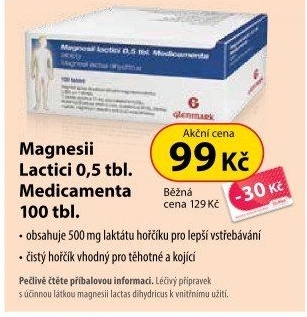 Doplněk stravy Magnesii lactici 0,5 Glenmark