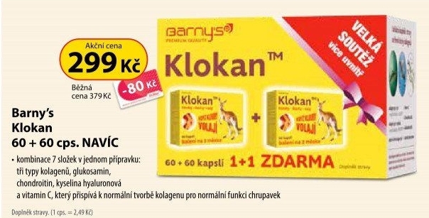 Doplněk stravy na klouby Klokan Barny'