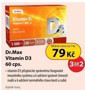 Dr.Max Vitamin D3 1000 I.U. 60 kapslí