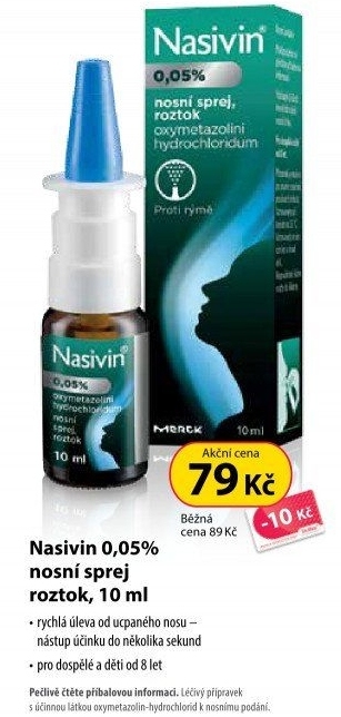 Nosní sprej 0,05% Nasivin