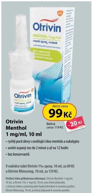Nosní sprej 1% Otrivin