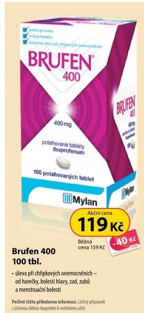 Tablety proti bolesti Brufen 400 Mylan