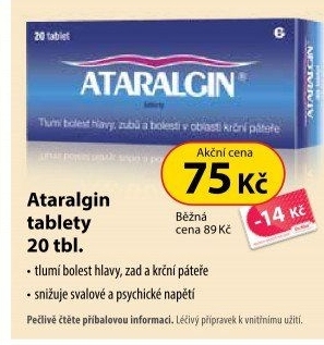 Tablety proti chřipce a bolesti Ataralgin