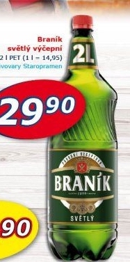 Pivo světlé výčepní 10° Braník