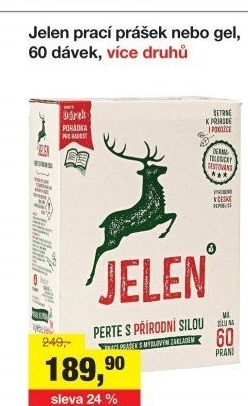 Prací prášek mýdlový Jelen