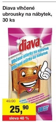 Vlhčené ubrousky na nábytek Diava