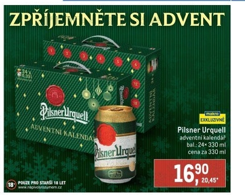 Pivo adventní kalendář Pilsner Urquell