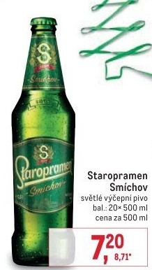 Pivo světlé výčepní 10° Smíchov Staropramen