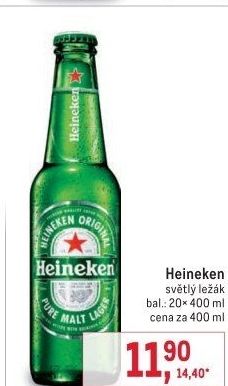 Pivo světlý ležák Heineken