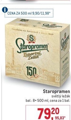 Pivo světlý ležák Staropramen