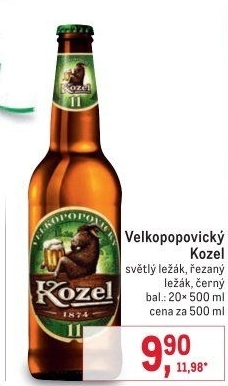 Pivo světlý ležák Velkopopovický Kozel