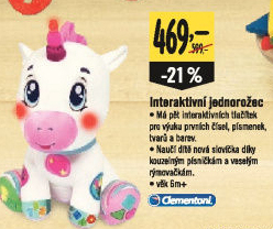 Interaktivní jednorožec Clementoni