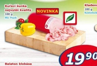 Šunka kuřecí nejvyšší jakosti Maso uzeniny Písek