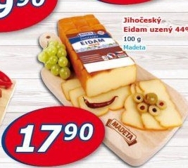 Sýr Eidam uzený 44% Jihočeský Madeta