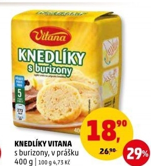 Knedlíky v prášku s burizony Vitana