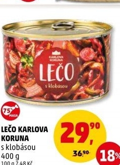 Lečo s klobásou Karlova Koruna - konzerva