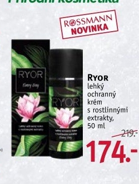 Krém pleťový ochrannýs rostlinnými extrakty Ryor
