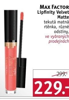 Rtěnka Lipfinity Velvet Matte Max Factor