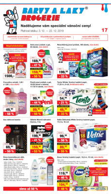 akční leták Barvy a laky drogerie 3.12.2019-22.12.2019