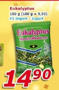 Bonbony mentolové Eukalyptus