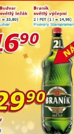 Pivo světlé výčepní 10° Braník