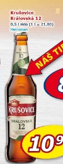 Pivo světlý ležák Královská 12° Krušovice
