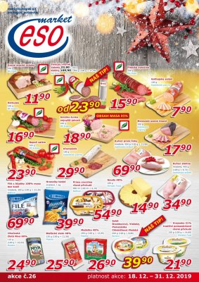akční leták ESO MARKET 18.12.2019-31.12.2019